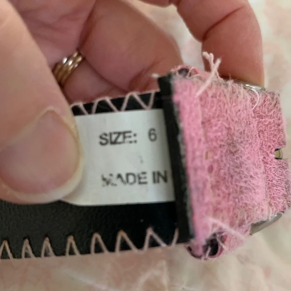 Belt Lot Girls Size 6 Pink Butterfly & Sparkly Blue 2 PCS Velvet Rubber Buckle